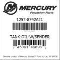 Bar codes for Mercury Marine part number 1257-8742A21