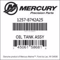 Bar codes for Mercury Marine part number 1257-8742A25