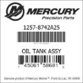 Bar codes for Mercury Marine part number 1257-8742A25