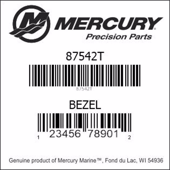 Bar codes for Mercury Marine part number 87542T