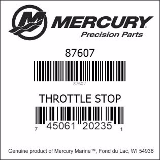 Bar codes for Mercury Marine part number 87607