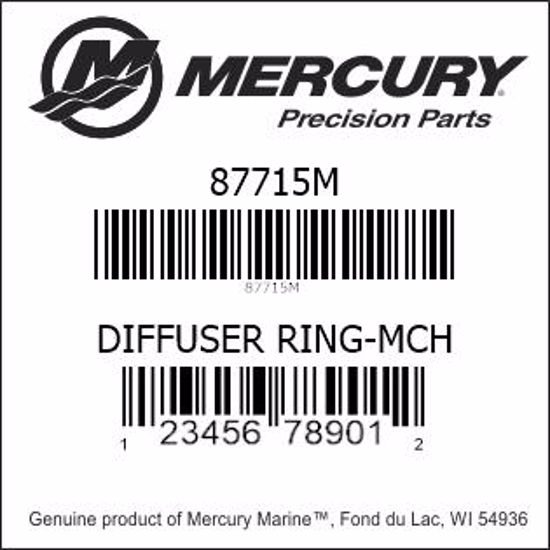 Bar codes for Mercury Marine part number 87715M