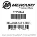 Bar codes for Mercury Marine part number 877581A4