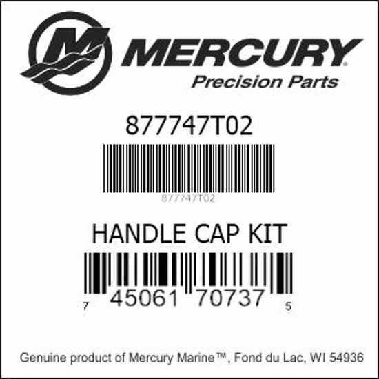Bar codes for Mercury Marine part number 877747T02