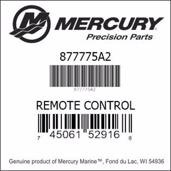 Bar codes for Mercury Marine part number 877775A2