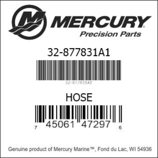Bar codes for Mercury Marine part number 32-877831A1