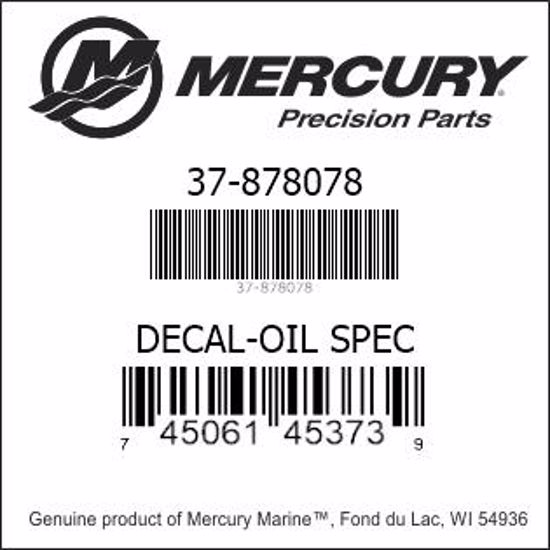 Bar codes for Mercury Marine part number 37-878078