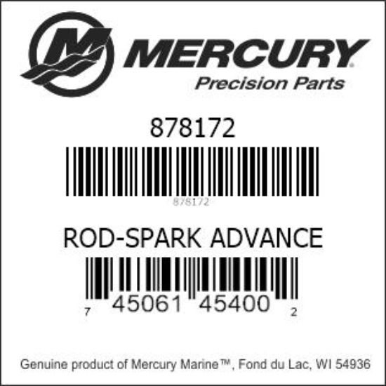 Bar codes for Mercury Marine part number 878172