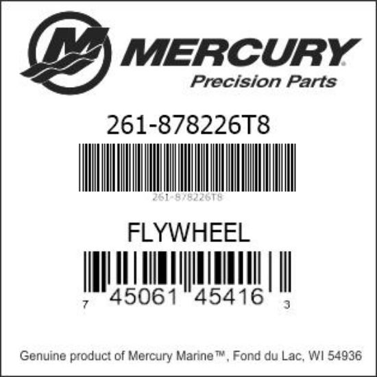 Bar codes for Mercury Marine part number 261-878226T8