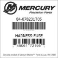 Bar codes for Mercury Marine part number 84-878231T05