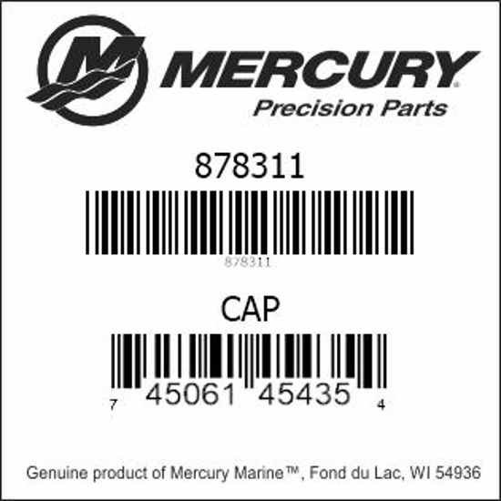 Bar codes for Mercury Marine part number 878311