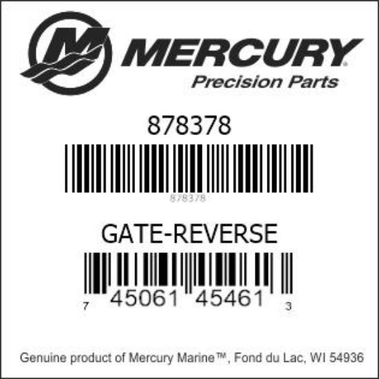 Bar codes for Mercury Marine part number 878378