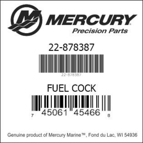 Bar codes for Mercury Marine part number 22-878387