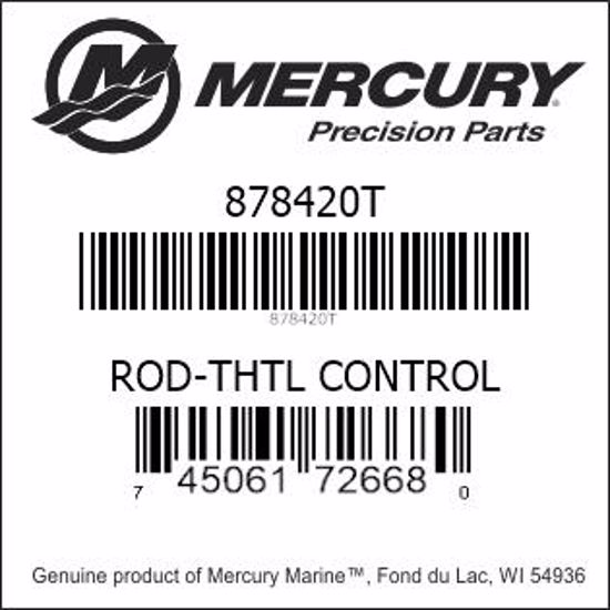 Bar codes for Mercury Marine part number 878420T