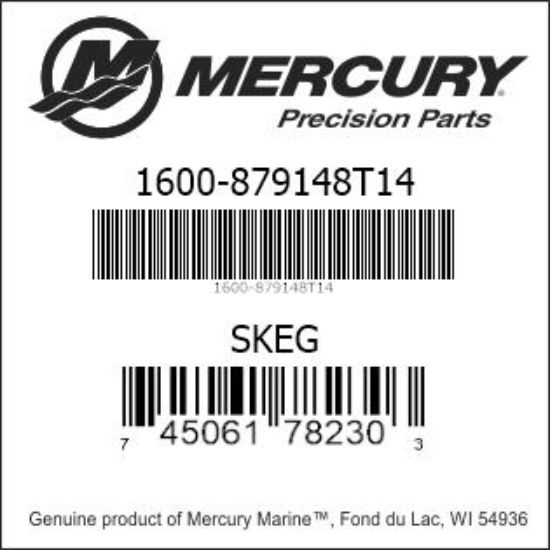 Bar codes for Mercury Marine part number 1600-879148T14