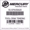 Bar codes for Mercury Marine part number 91-879150020