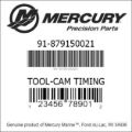 Bar codes for Mercury Marine part number 91-879150021