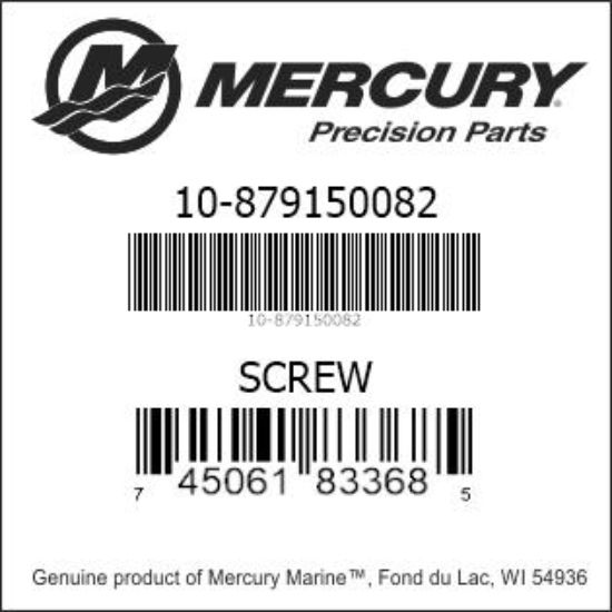 Bar codes for Mercury Marine part number 10-879150082