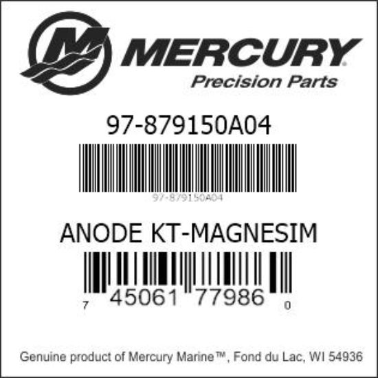 Bar codes for Mercury Marine part number 97-879150A04