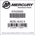 Bar codes for Mercury Marine part number 879155005