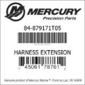 Bar codes for Mercury Marine part number 84-879171T05