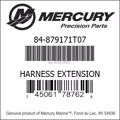Bar codes for Mercury Marine part number 84-879171T07