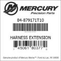 Bar codes for Mercury Marine part number 84-879171T10