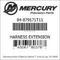 Bar codes for Mercury Marine part number 84-879171T11