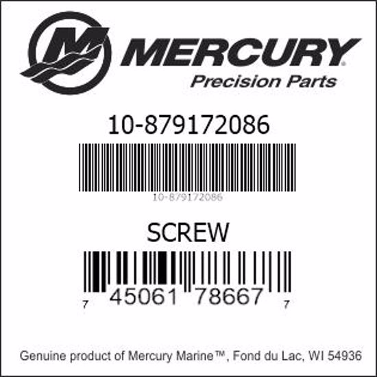 Bar codes for Mercury Marine part number 10-879172086