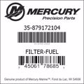 Bar codes for Mercury Marine part number 35-879172104