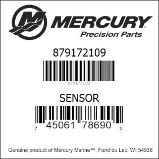 Bar codes for Mercury Marine part number 879172109