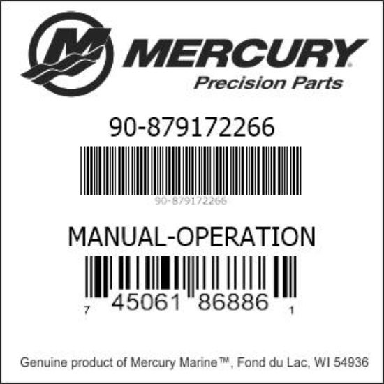 Bar codes for Mercury Marine part number 90-879172266