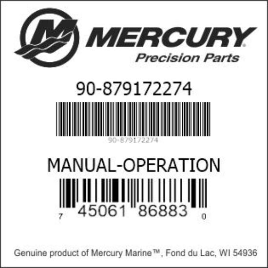 Bar codes for Mercury Marine part number 90-879172274