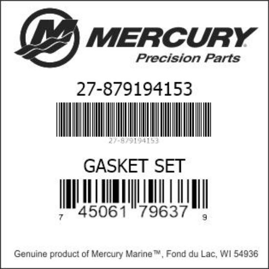 Bar codes for Mercury Marine part number 27-879194153