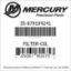 Mercury Marine part number 35-879194241 FILTER-OIL Bar codes for Mercury Marine part number 35-879194241