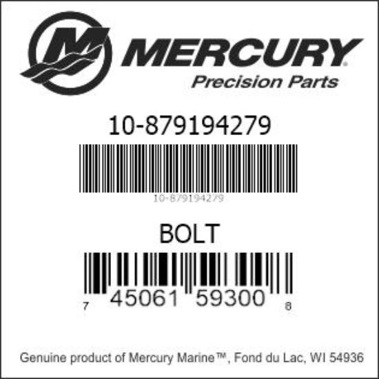 Bar codes for Mercury Marine part number 10-879194279
