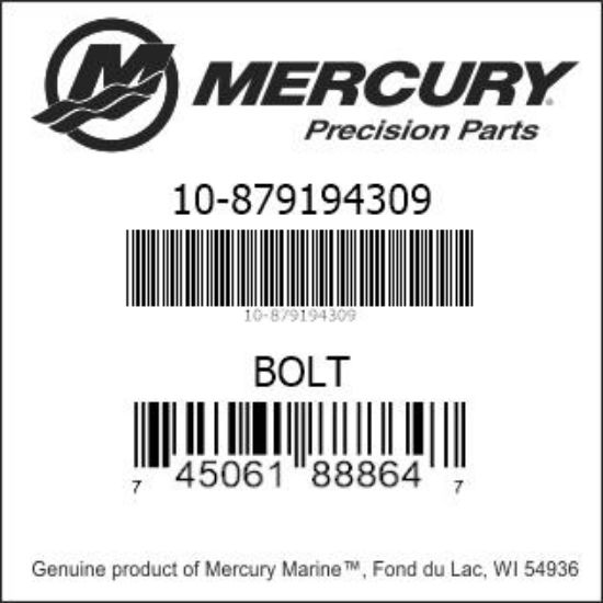 Bar codes for Mercury Marine part number 10-879194309