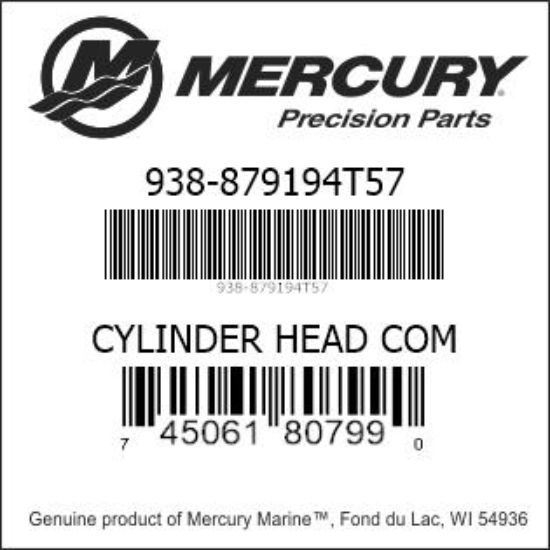 Bar codes for Mercury Marine part number 938-879194T57