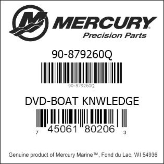 Bar codes for Mercury Marine part number 90-879260Q