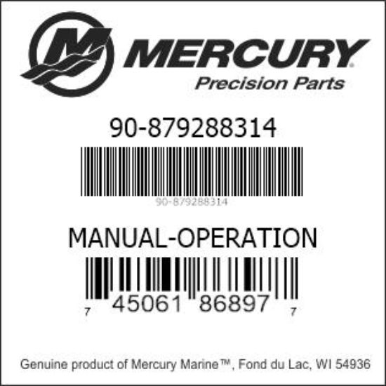 Bar codes for Mercury Marine part number 90-879288314
