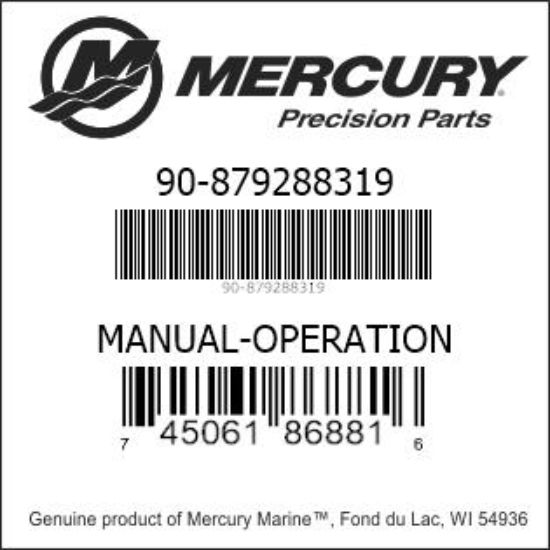 Bar codes for Mercury Marine part number 90-879288319