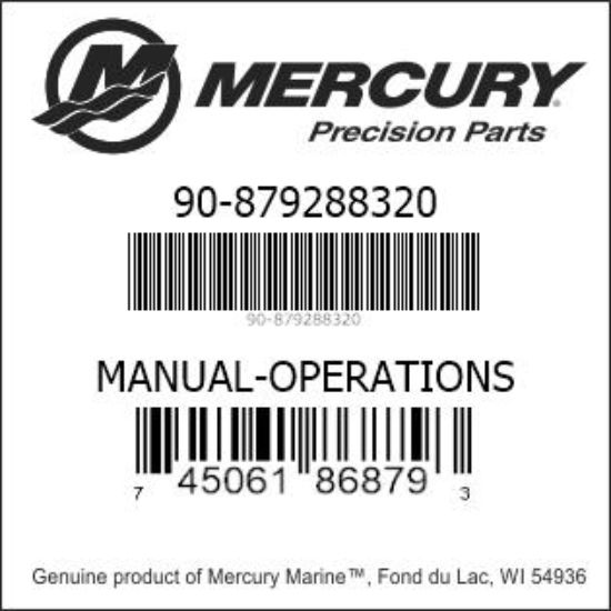 Bar codes for Mercury Marine part number 90-879288320