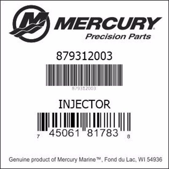 Bar codes for Mercury Marine part number 879312003