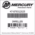 Bar codes for Mercury Marine part number 47-879312025