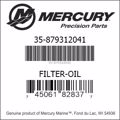Bar codes for Mercury Marine part number 35-879312041