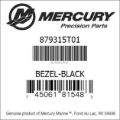 Bar codes for Mercury Marine part number 879315T01