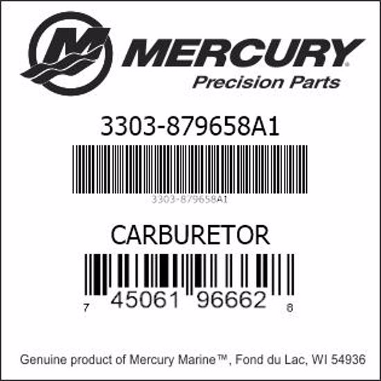 Bar codes for Mercury Marine part number 3303-879658A1