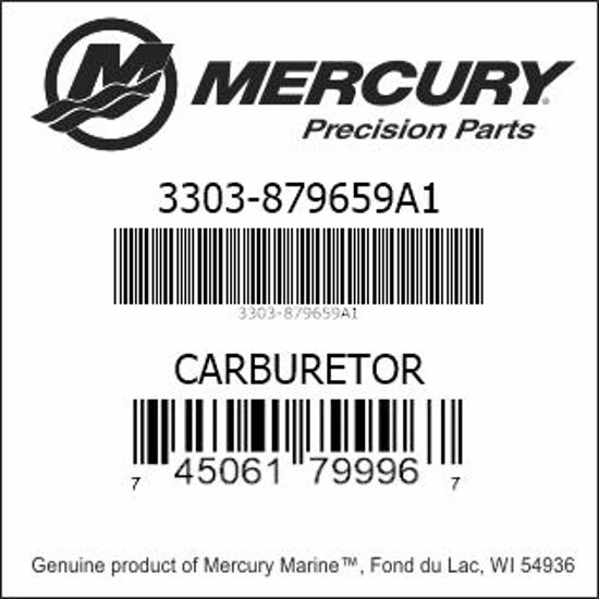 Bar codes for Mercury Marine part number 3303-879659A1