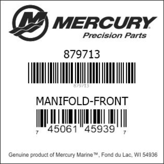 Bar codes for Mercury Marine part number 879713