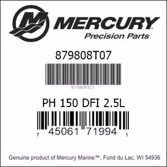 Bar codes for Mercury Marine part number 879808T07